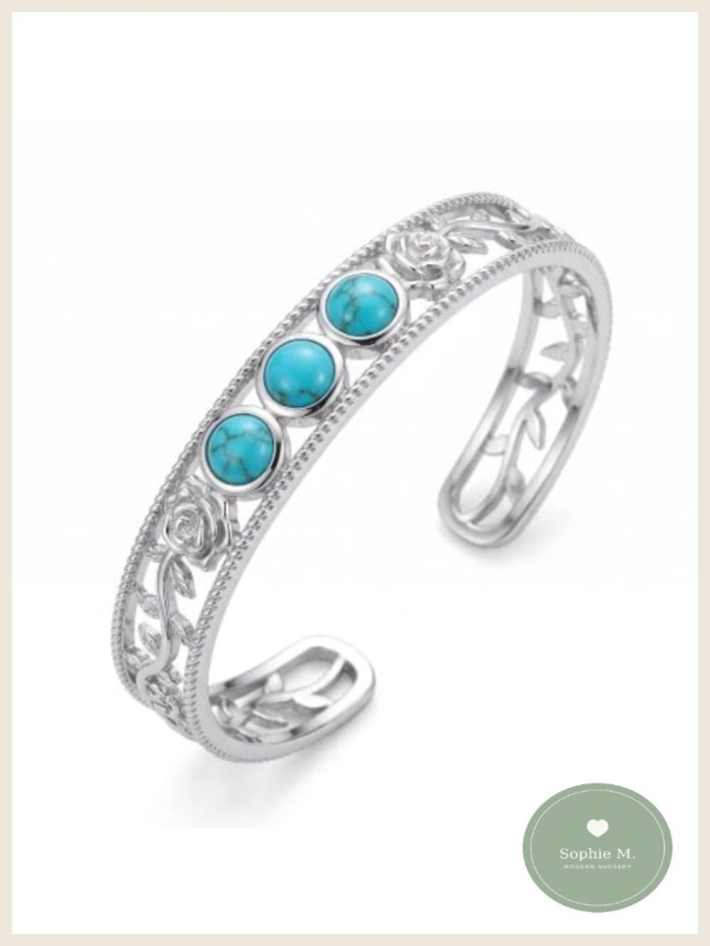 18K Gold Plated Turquoise Cuff Bangle Bracelet for Women Western Jewelry